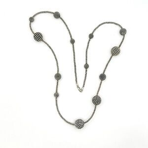Lagos Caviar Silver Forever Ball Stations Necklace